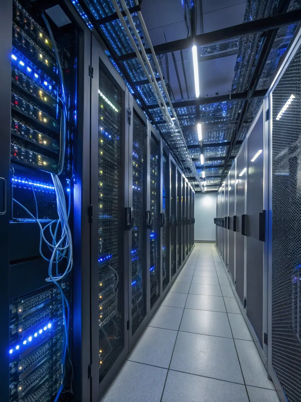 A cloud data center with interconnected servers, representing cloud adoption advisory.